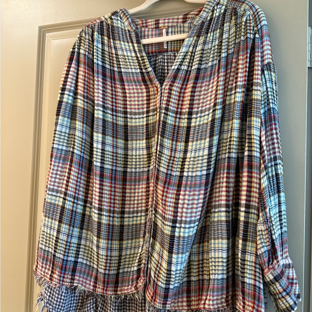 Plaid Hooded Poncho